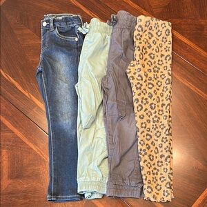 Stylish Kids Bottoms Set - Denim, Light Green, Gray, Leopard Print